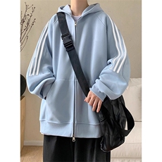 cityboy日系复古双拉头开衫卫衣男生秋冬宽松连帽外套青少年上衣，男装夹克，星座1210-1