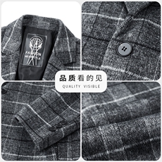 常年货秋冬双面呢中长款羊毛呢大衣中青年男装休闲羊毛呢外套，男装毛呢大衣，钱塘723