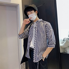 男士新款七分袖男士修身条纹衬衫228-102-P20，男装衬衫，星座228