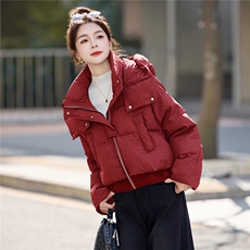 新年时尚红短款羽绒服女2026冬季新款毛领小个子保暖羽绒洋气外套，女装羽绒服，意芙