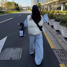 现货5W件冬季三防硬挺boxy短款立领棉衣马夹外套加厚马甲保暖棉服，男装棉衣，电商A486-1