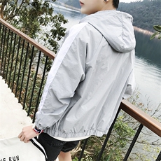 2021夏薄防晒衣连帽夹克外套户外旅游遮阳皮肤衣班服289-P40，男装夹克，电商A157