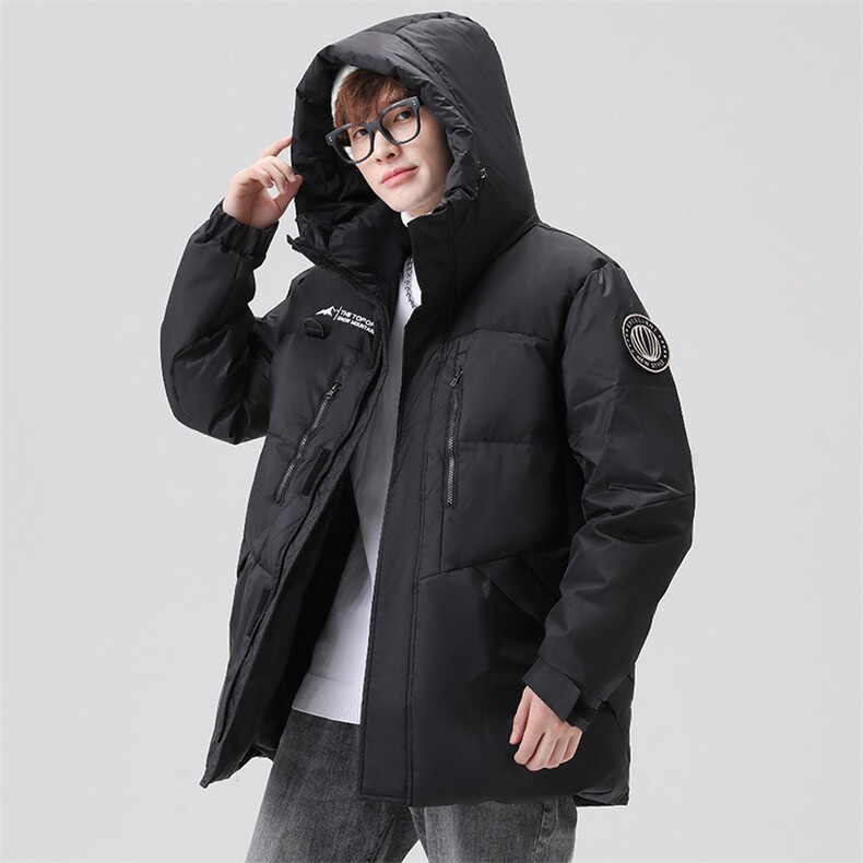 标白鸭绒羽绒服2025潮牌同款迷彩连帽保暖加厚外套DB6591-P180,男装羽绒服,星座1210A