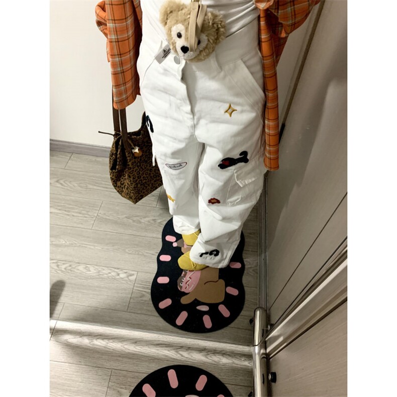 【有货】A9027CC-特P53趣味小狗刺绣工装休闲裤男女,男装工装外套,星座1007（原301D）