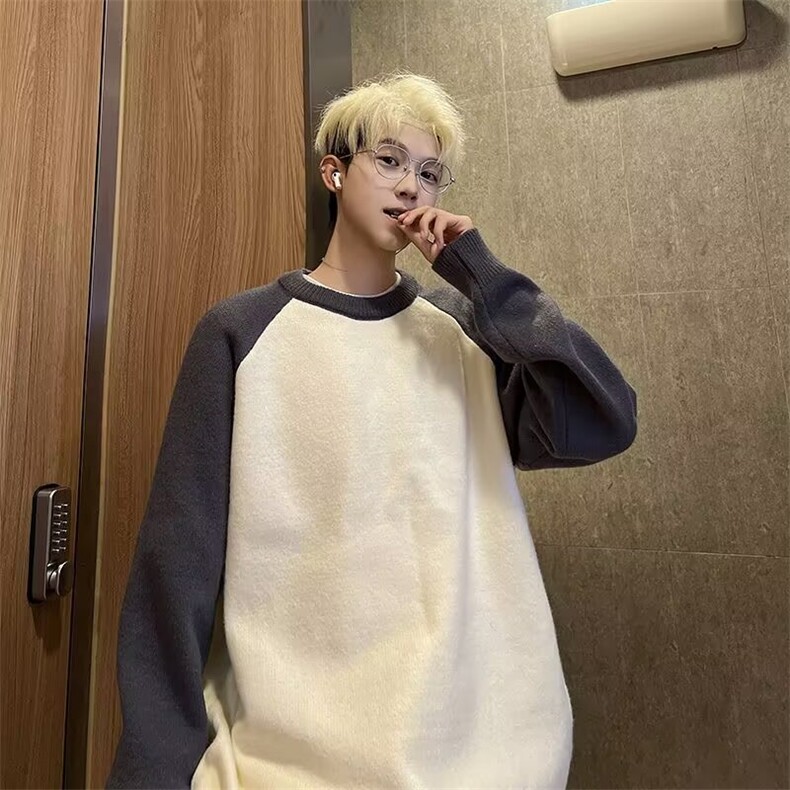 美式圆领毛衣男慵懒风休闲针织衫M6522P48,男装针织衫/毛衣,星座1116-2