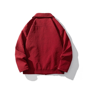 白底大码M-5XL夹克男情侣百搭外套男100%聚酯纤维JK8742P75控108图片