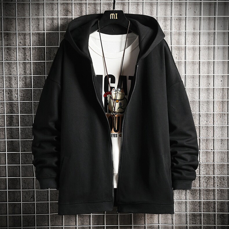 KS21231-P38连帽开衫卫衣男运动外套大码班服网格,男装卫衣,电商A040A