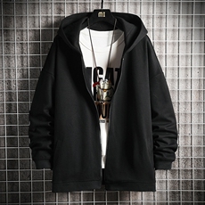 KS21231-P38连帽开衫卫衣男运动外套大码班服网格，男装卫衣，电商A040A