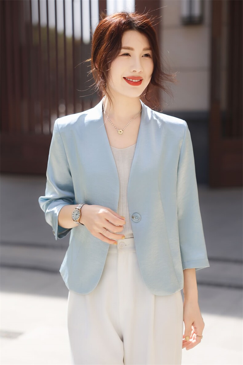气质优雅简约百搭通勤女士小西装外套,女装西装,阿吉丽克