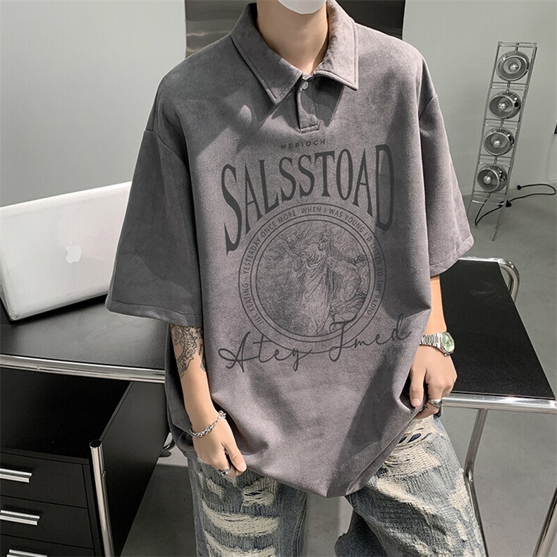 A177-T213-P35烧花翻领T恤polo95%聚酯纤维.5%氨纶，男装T恤，电商A177