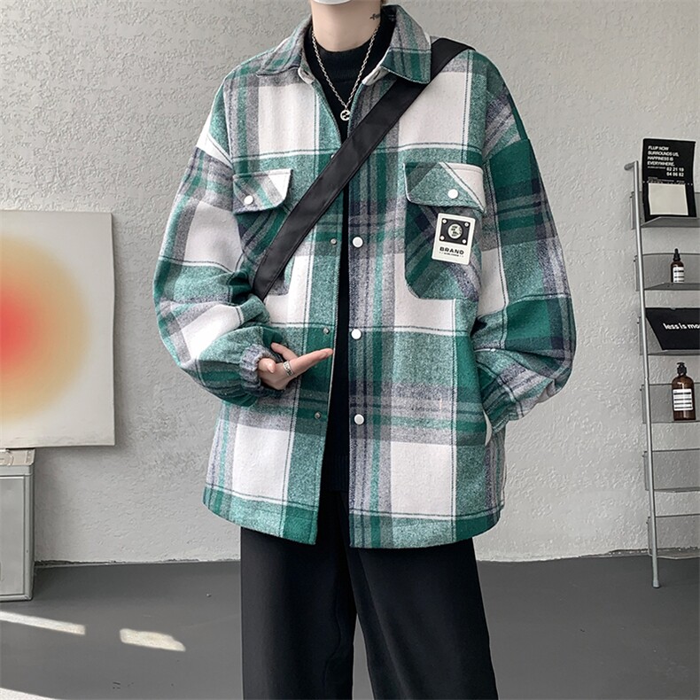 夹克男秋冬季新款港风宽松加厚泥料外套上衣JK712-P68，男装夹克，星座214-3