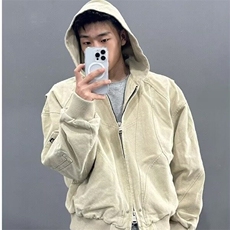 美式座山雕连帽夹克棉服男女冬季加绒加厚短款工装外套，男装夹克，星座506A