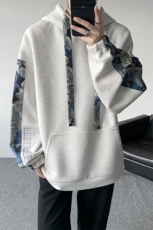 WY10197特P42春季新款小熊拼接高质量连帽大码卫衣上衣男，男装卫衣，电商A059