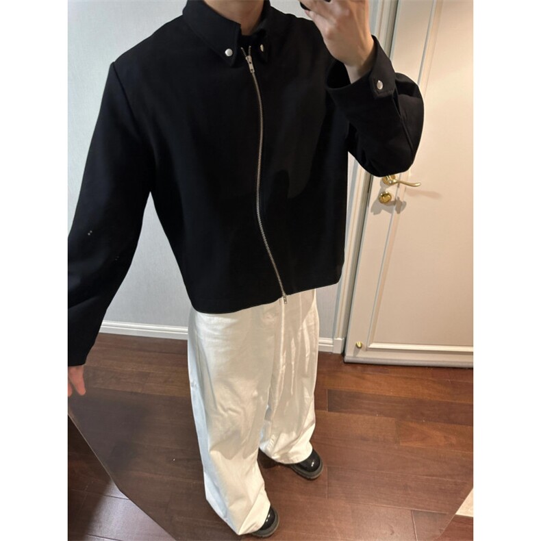 【有货】黑色垫肩短款西装外套男高级感痞帅行政夹克Y160HH-特P60,男装夹克,星座1007（原301D）