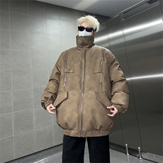 皮棉服冬季宽松港风棉衣立领冬装棉袄外套男MY2415-特100控168，男装棉衣，电商B370