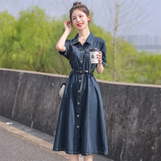 气质流行修身薄款牛仔裙连衣裙2025年夏新款欧货减龄显瘦高级长裙，女装连衣裙，慧尚依恋