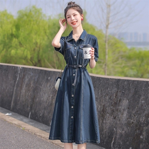 气质流行修身薄款牛仔裙连衣裙2025年夏新款欧货减龄显瘦高级长裙图片