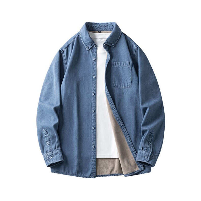 25年春季加绒加厚衬衫长袖大码宽松落肩现货DS-C323-1-JR-N80-P68，男装衬衫，电商C323-1