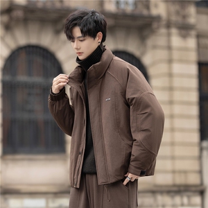 夹克羽绒服冬装白鸭绒立领极简风保暖羽绒外套男装516-P335控578图片
