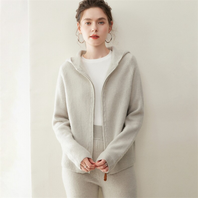 2025年秋季新款百搭女士一线拉链开衫，女装羊绒衫，纳丰羊绒