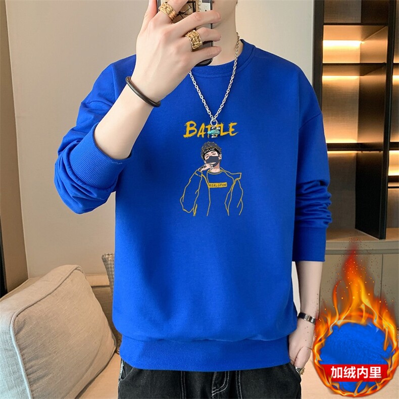 外贸跨境秋冬现货主推2025秋冬加绒男休闲印花套头卫衣JR135-P19,男装卫衣,星座1816-2（原1210–2）