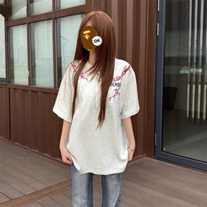 万针全刺绣工艺抖音得物高品质260克重磅纯棉双纱美式高街短袖T恤图片