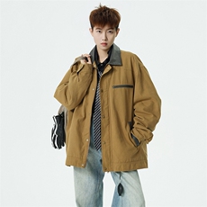 2026春季新款现货翻领夹克男纯棉上衣外套DSA157B-JK7940-特P85，男装夹克，电商A157B