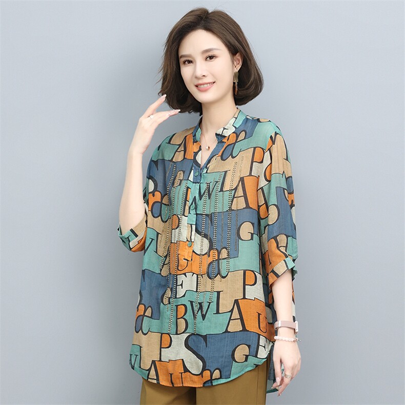 夏季新款时尚字母印花宽松显瘦气质T恤,女装T恤,叶笙衣