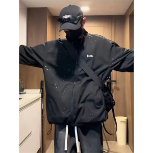 网图有货 黑红撞色正反两面穿满天星防水夹克男 J337-P70图片