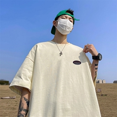 抖音得物二开现货供应220克夏装重磅美式高街宽松短袖t恤MT82，男装T恤，电商A486-1