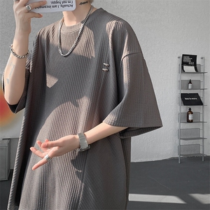 超大码金属标手工设计肌理感短袖T恤8XL-M垂感冰丝半袖DX1220/P38图片