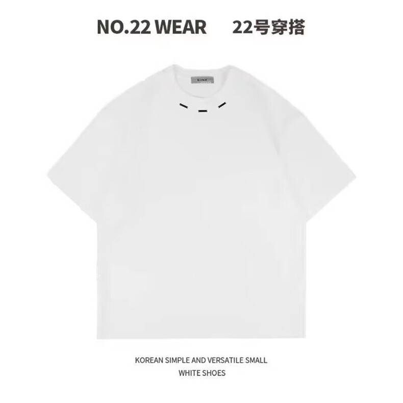 夏季新款高档设计师款圆领短袖T恤男士重磅简约百搭透气休闲半袖,男装T恤,星座218-1（原230）