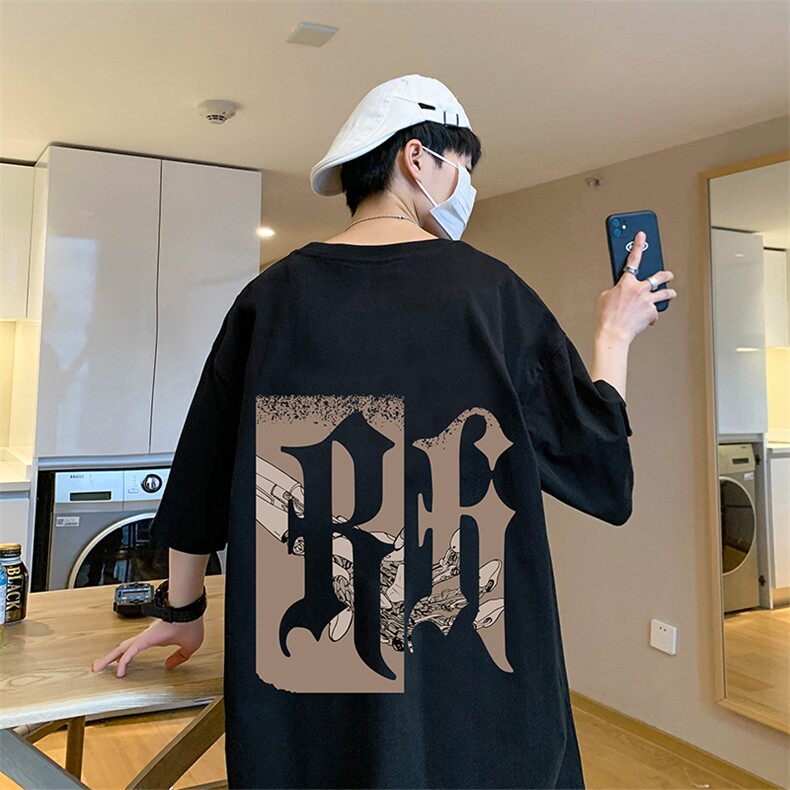 T650新品重磅全棉短袖T恤男情侣大体恤oversize衣服,男装T恤,星座304A-1
