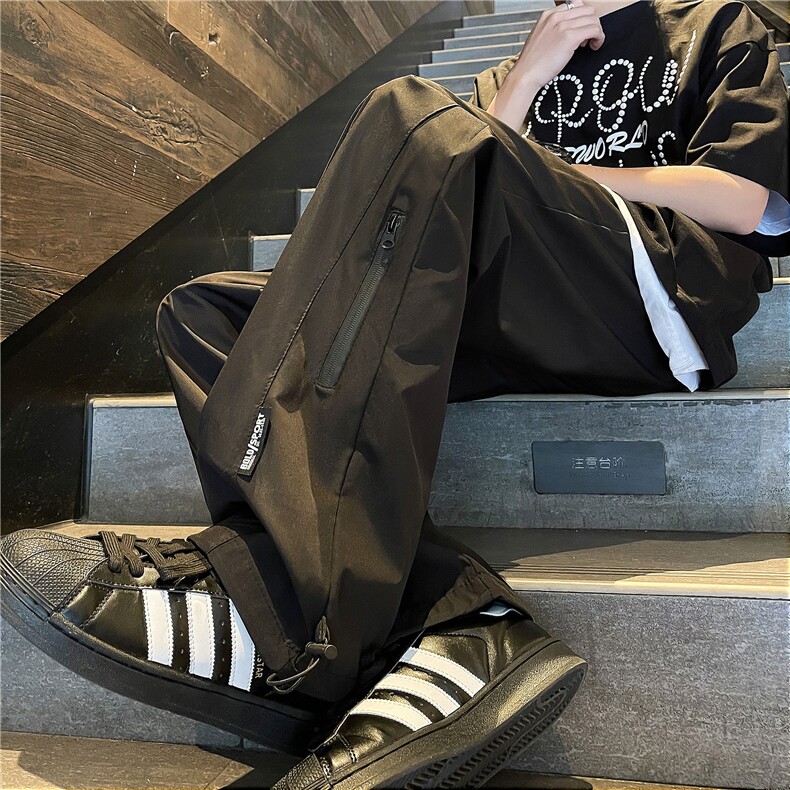 开春新款简约潮流日系机能风拉链户外休闲裤宽松长裤K23521 P-28图片