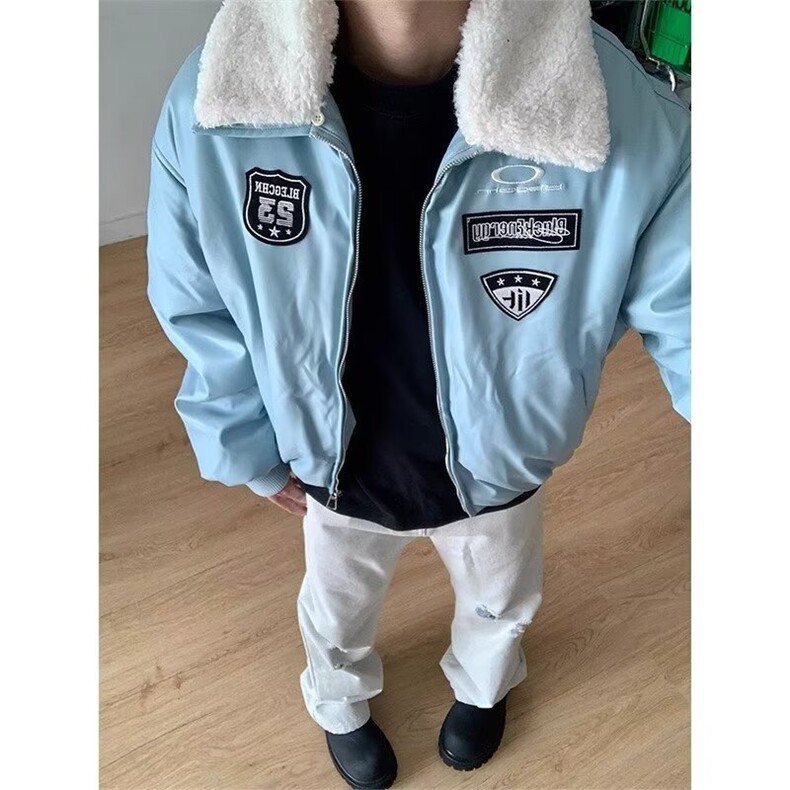 【有货】DM68-P93黑色机车服皮衣外套秋冬加厚复古pu皮棒球服夹克,男装夹克,星座603-2