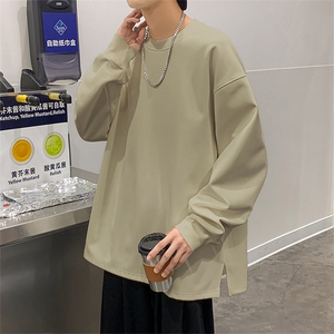 WASSUP HAPPY圆领卫衣男款春秋季潮牌青少年重磅慵懒宽松休闲外套图片