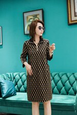 秋装连衣裙莫代儿印花，女装连衣裙，雪飞诗