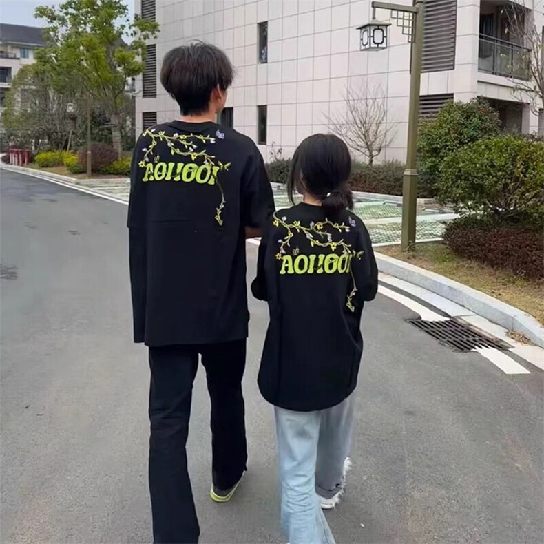万针全刺绣工艺高品质260克双纱纯棉美式高街短袖T恤特P33,男装T恤,电商A486