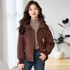 现货2024新款美拉德冬季夹棉外套小棉袄，女装棉衣/棉服，深水步