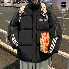 港风冬季新款织带立领休闲羽绒服男潮宽松印花YR6118P235控298，男装羽绒服，电商A268A