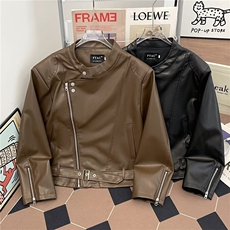 立领短款皮衣夹克外套男酷帅穿搭6662P82，男装夹克，星座410-2