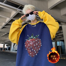 抖音得物供货提供视频秋冬重磅美式宽松织带圆领卫衣0732，男装卫衣，电商A486