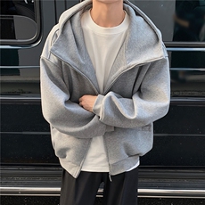 春装500克大廓型情侣连帽卫衣oversisz厚拉链外套男女H1008P88，女装短外套，电商A341
