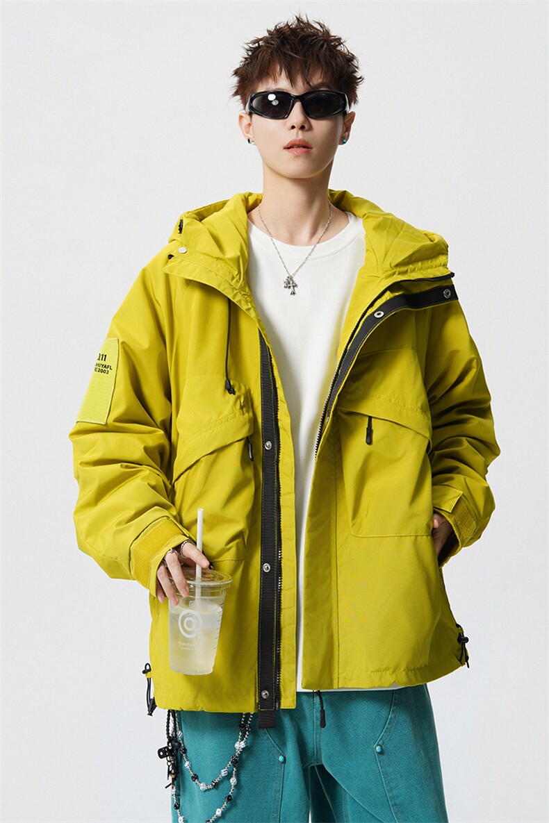 8XL-M特大码冲锋衣防水宽松工装风男夹克外套JK1306P90控118,男装夹克,电商D206-1
