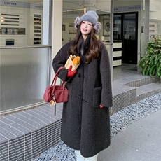 档口2025冬季新款韩系毛毛长外套7853-P265-K398，女装棉衣/棉服，2C057