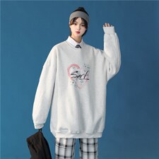 中性港风秋季新款潮流印花圆领卫衣宽松外套A338-1WY520P38,女装短外套,电商D325