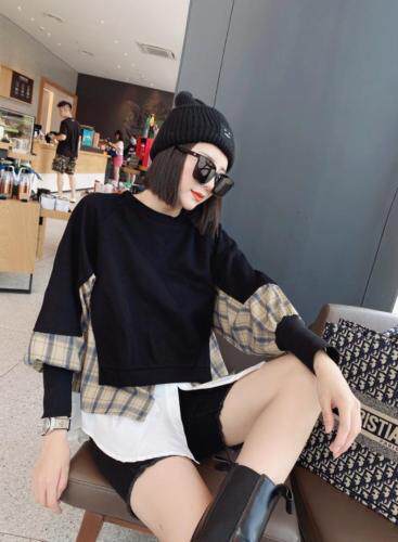 针织拼接衫，女装，情依阁