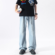 微辣牛仔裤薄款潮牌ins春夏季宽松美式高街休闲微辣牛仔裤，男装牛仔裤，星座302A-2