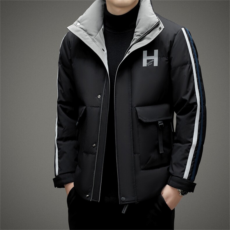 羽绒服男士加厚保暖上衣2023冬季新款中年立领商务休闲男装外套,男装羽绒服,电商B212（原钱塘6029）