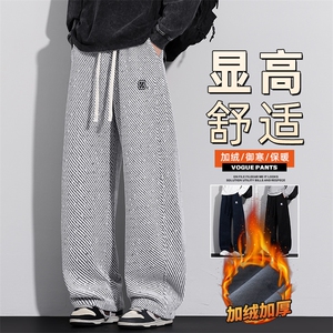秋冬款男弯刀裤子休闲裤百搭加绒加厚宽松长裤Z2601-P45/加绒P55图片
